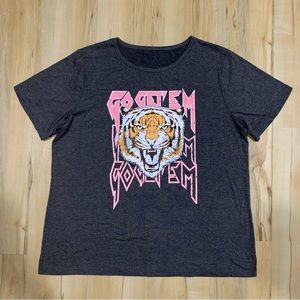 Lead-colored tiger T-shirt size 2XL short sleeves